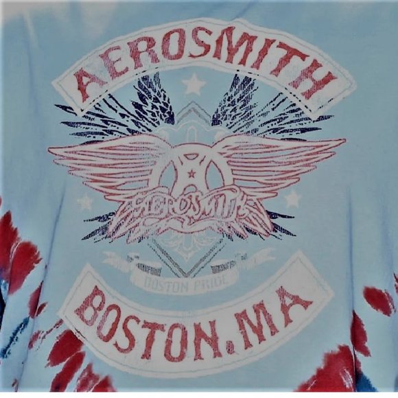 Aerosmith Boston Pride metal rock Tie Dye Official T-Shirt L runs big NWT - Picture 2 of 3